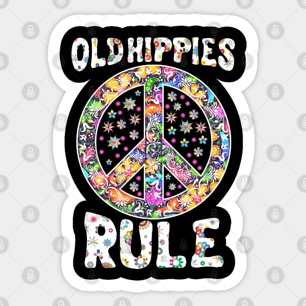 Old Hippie Rule Sticker by Cooldruck